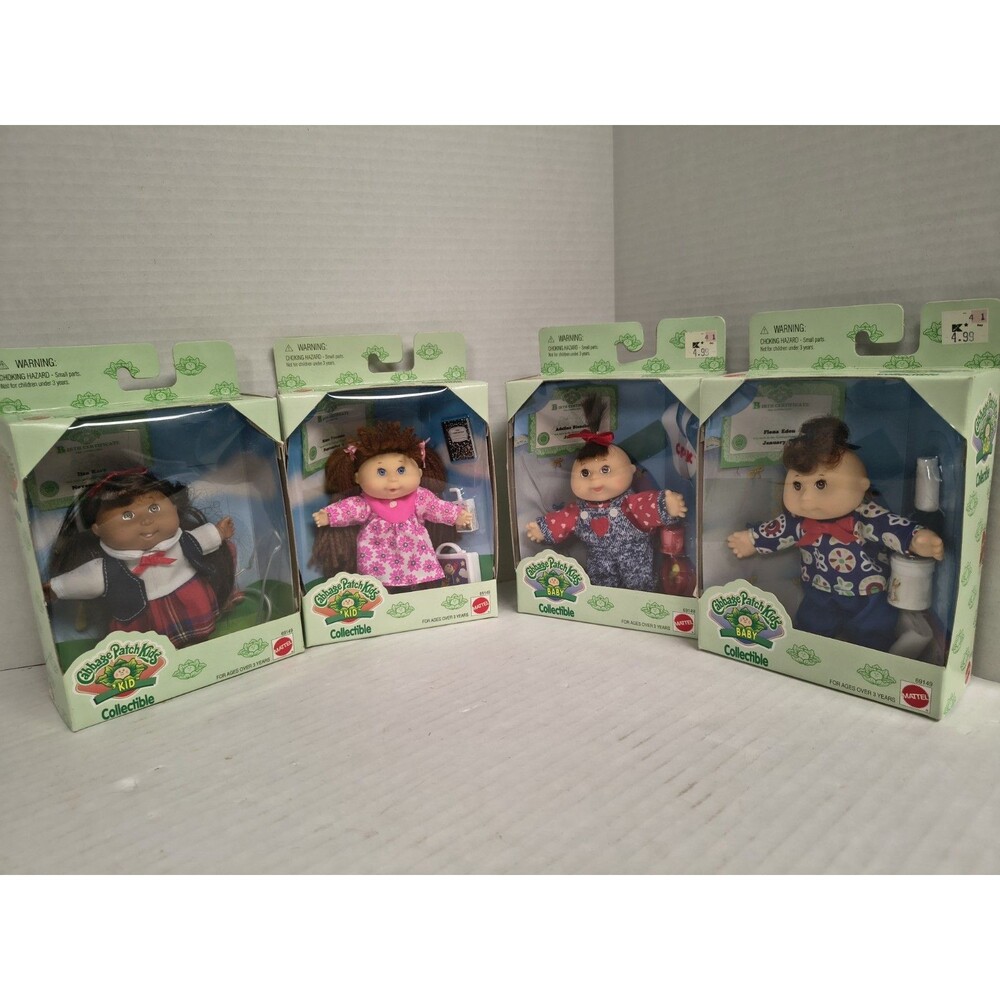 Lot Of 4 Mini Cabbage Patch Kids Collectibles NOS Vintage